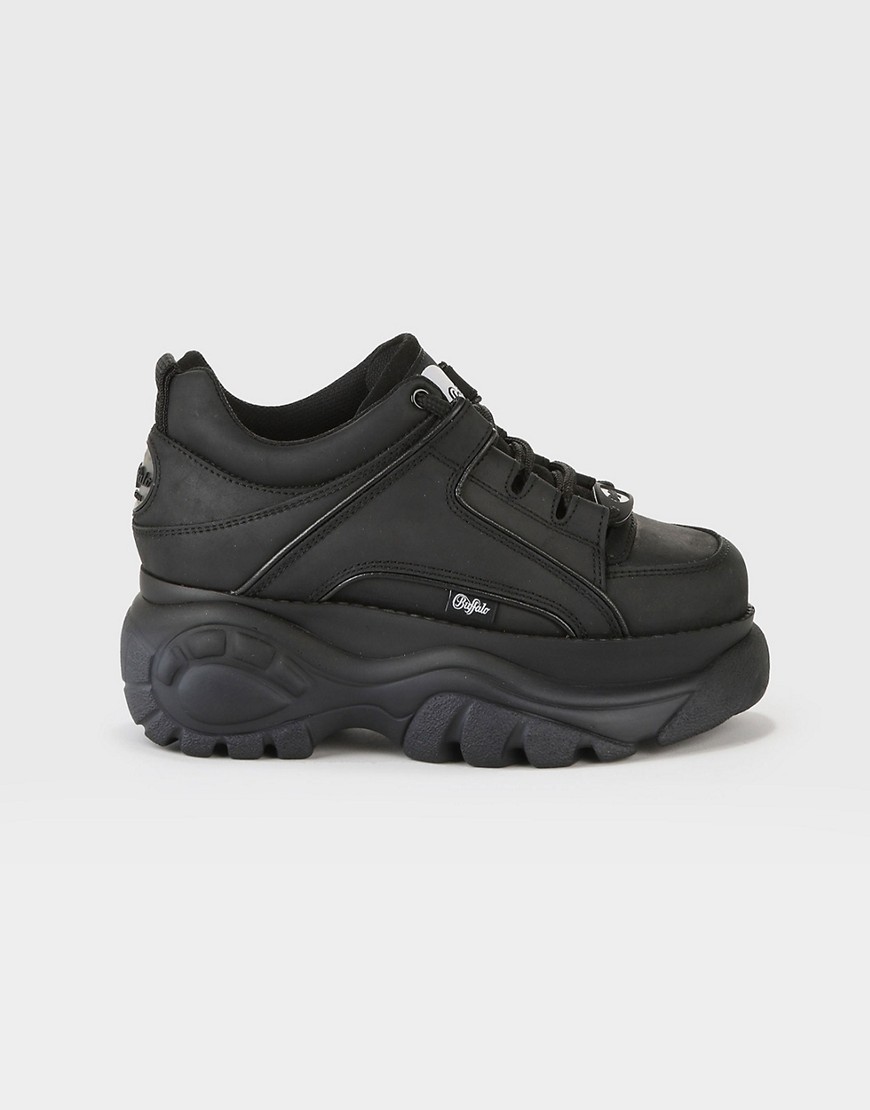 Buffalo London Platform Sneakers In Black Leather