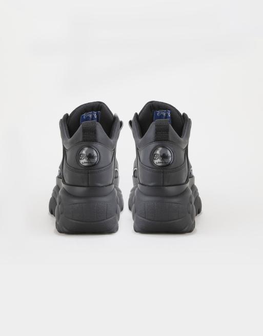 Buffalo – London – Svarta platåsneakers i läder, 4 av 4
