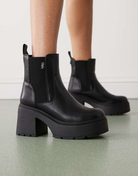 Buffalo Mila chelsea boots in black - view 1