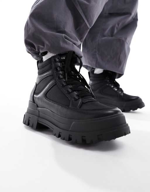 Buffalo - Mocassins chunky en imitation cuir - Noir