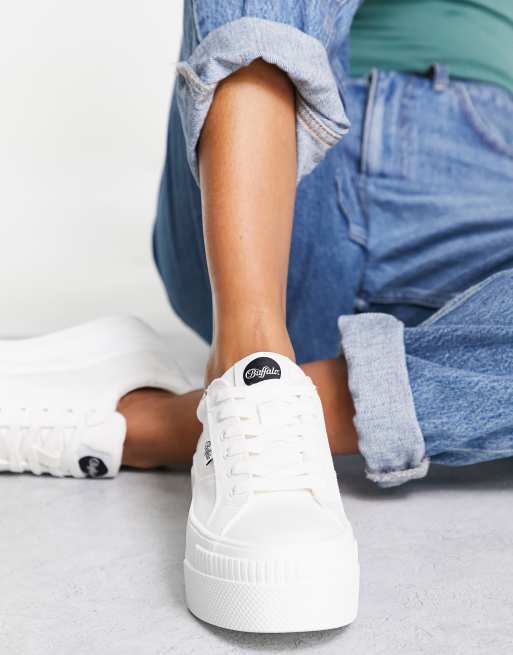 Vegan white cheap platform sneakers