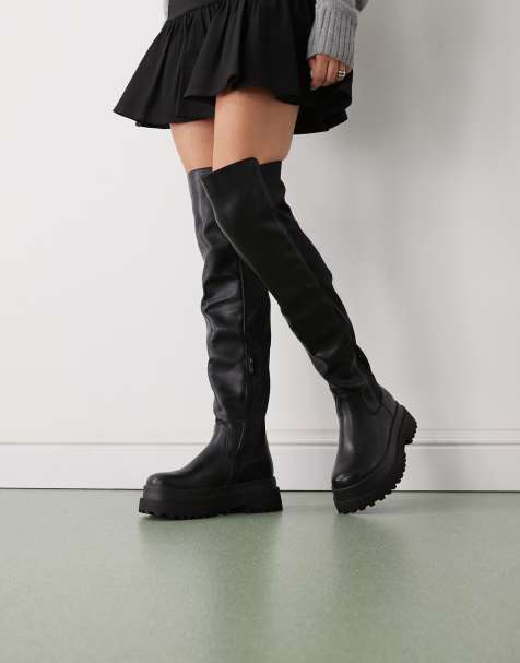 Buffalo pluto over the knee boot in black - view 1