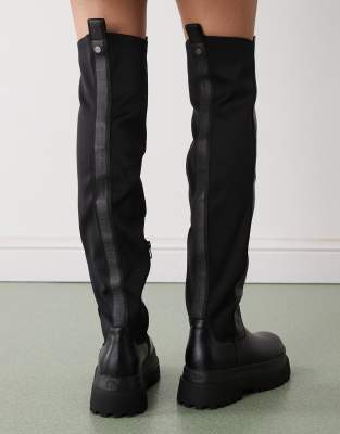 Buffalo Pluto Over-the-knee Boots In Black