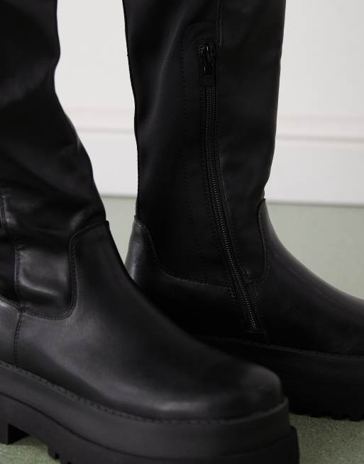 Buffalo Pluto over the knee boots in black, 3 of 4