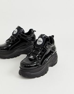 Buffalo - Sneakers classiche con suola spessa nero lucido | ASOS