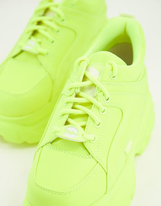 Buffalo - Sneakers met plateauzool in neongeel, 4 van 4