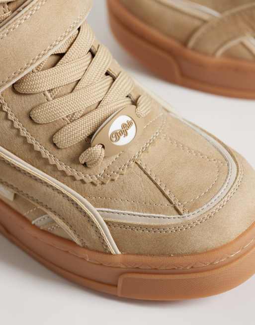 Buffalo Stella high-top wedge trainers in cream, 4 of 5