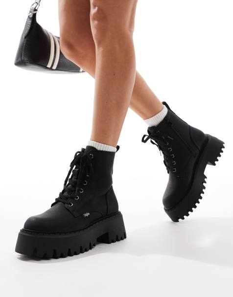 Buffalo – Svarta boots med fuskpälsfoder - view 1