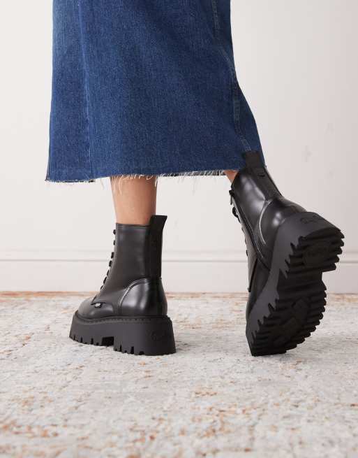 Buffalo – Sznurowane czarne buty, 2 z 4