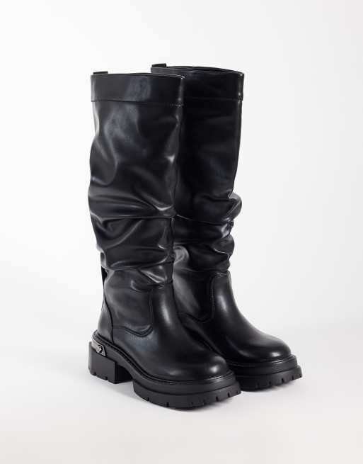 Buffalo Vanta pull-on high boots in black, 4 of 4