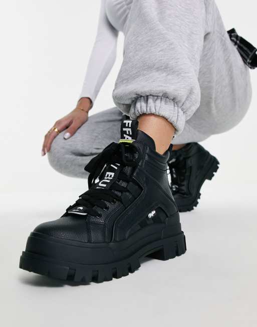 desinficere uformel Pogo stick spring Buffalo Vegan Aspha flat ankle boots in black | ASOS