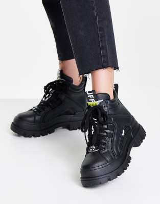 buffalo black aspha mid trainers