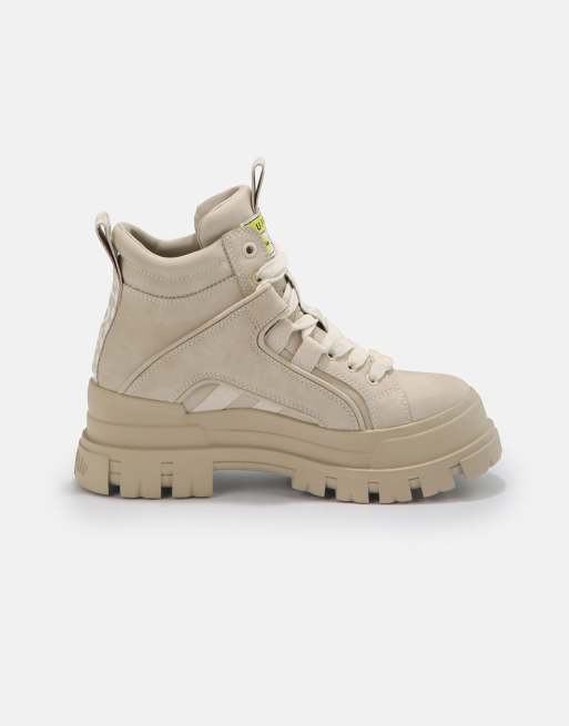 Buffalo - Vegan Aspha - Laarzen met dikke zool in beige  