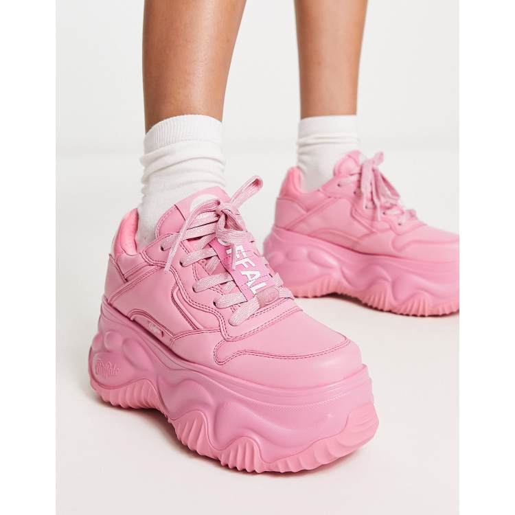 Buffalo Vegan Blader platform trainers in pink