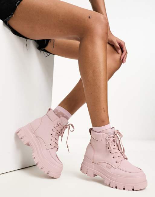 Pink 2025 chunky boots