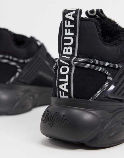 Buffalo vegan cld hiker chunky sneakers in black