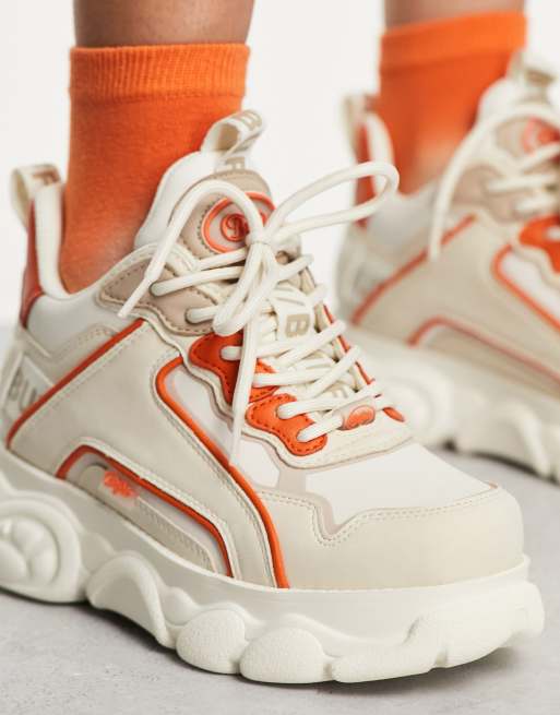 Buffalo Vegan Cloud Chai Baskets Beige avec finitions orange