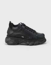 Buffalo vegan binary chain chunky sole trainers in black | ASOS