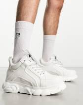 Buffalo vegan binary chain chunky sole trainers in black | ASOS