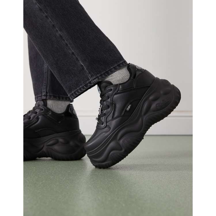 Buffalo vegan feral one platform sneakers in black | ASOS