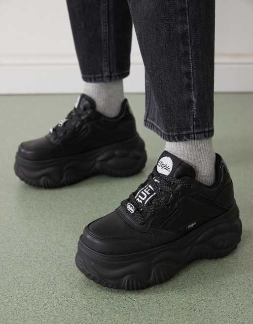 Buffalo vegan feral one platform sneakers in black | ASOS