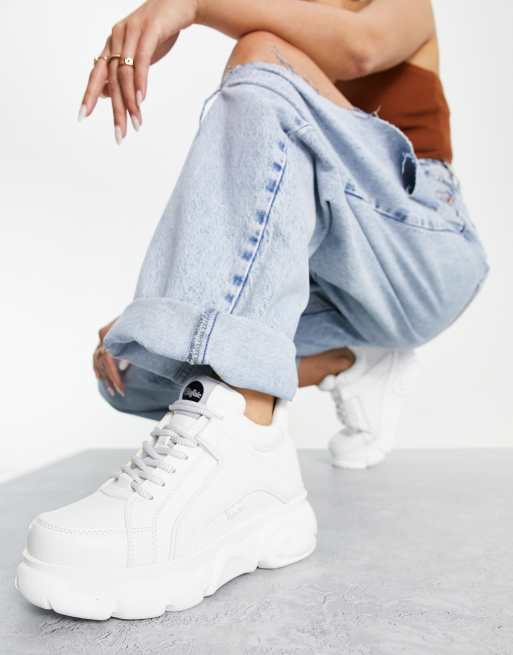 Buffalo vegan friendly Corin low platform sneakers in white