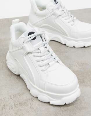 chunky white 90s platform sneakers