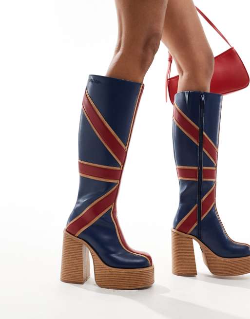Buffalo X Sinead Gorey - Bottes à motif Union Jack en nubuck végan, 4 de 4