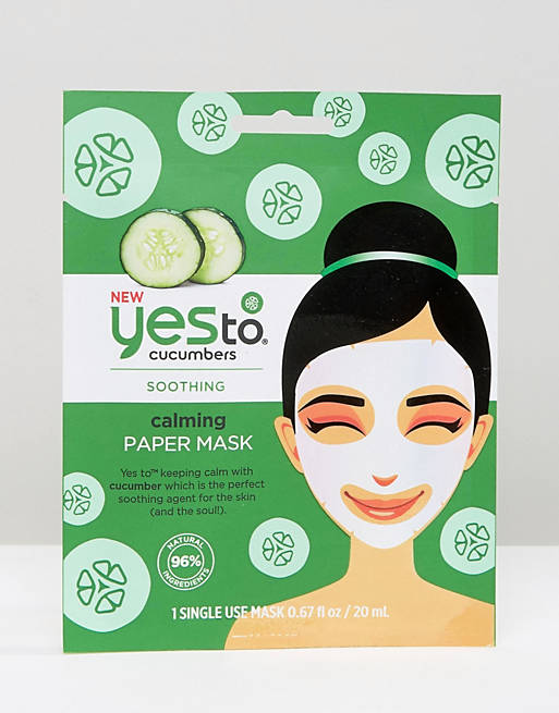 Бумажная успокаивающая маска для лица с экстрактом огурца Yes To