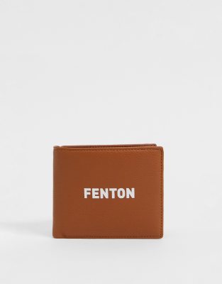 Бумажник двойного сложения из искусственной кожи Fenton-Коричневый цвет