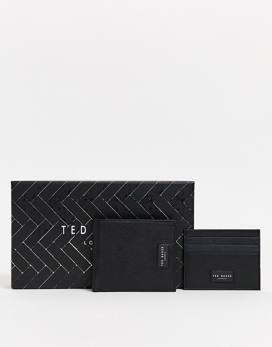 фото Бумажник и кредитница в подарочном наборе ted baker - grenada rfid-черный