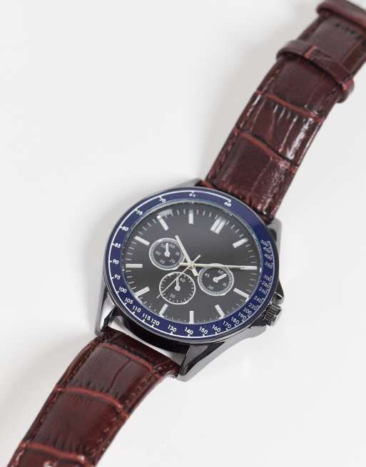 Burton brown leather watch