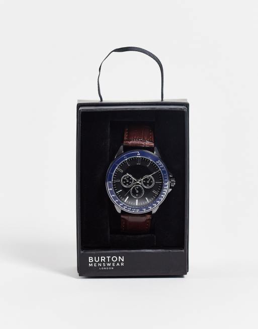 Burton brown leather watch