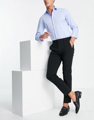 Burton – Essential – Schmal geschnittene Anzughose aus recyceltem Polyester in Schwarz