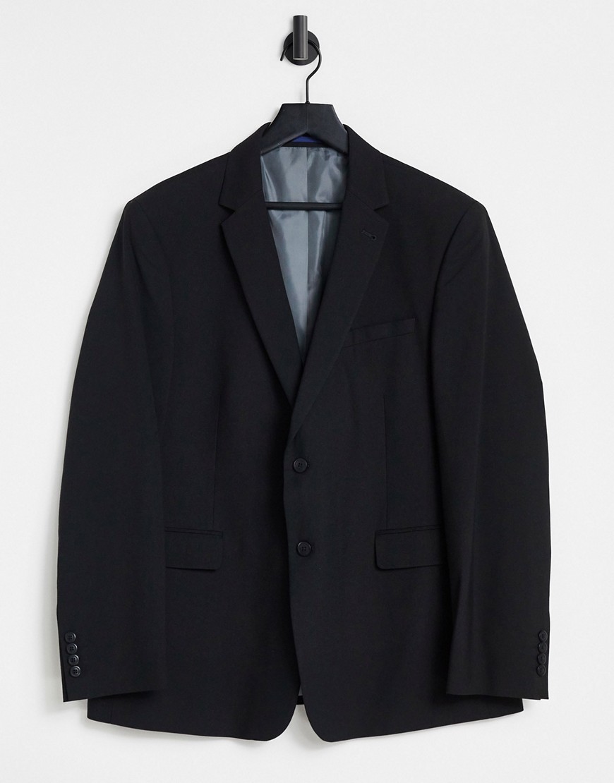 Burton Essential tailored fit suit jacket in black