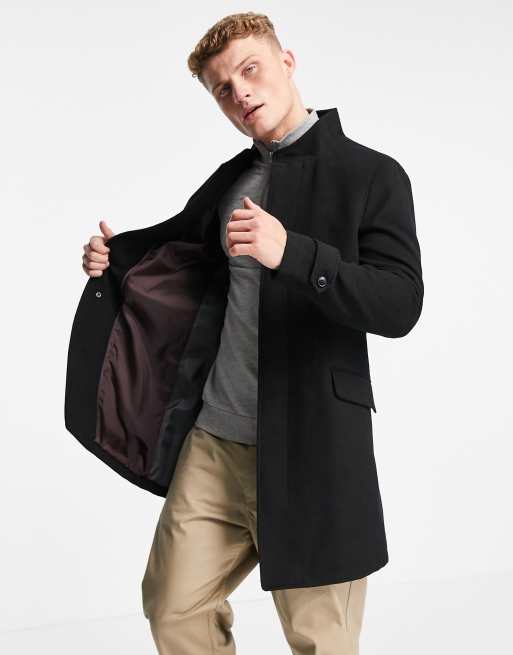 Burton funnel neck coat in black