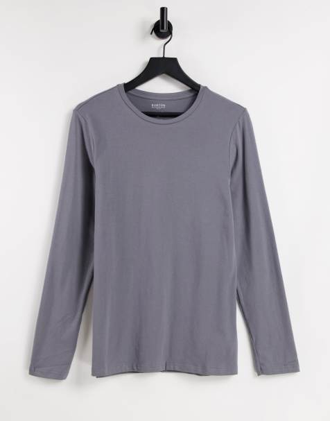 Burton – Langärmliges Muskelshirt in Dunkelgrau - view 1