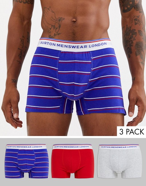 Burton Menswear 3 pack of sports trunks