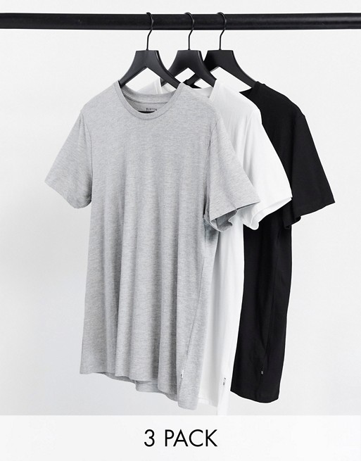 Burton Menswear 3 pack t-shirts in mono