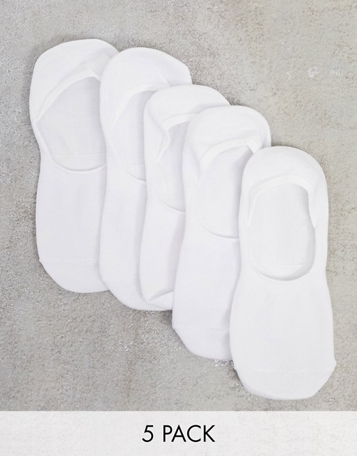Burton Menswear 5 pack invisi socks in white