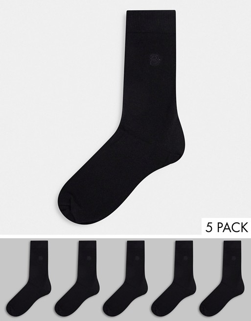 Burton Menswear 5 pack socks in black