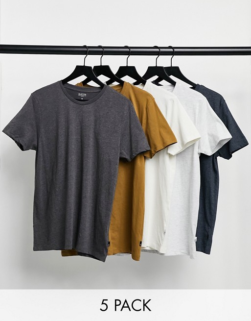 Burton Menswear 5 pack t-shirt in multi
