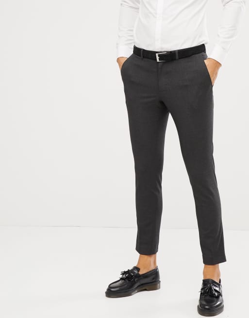 Burton Menswear  – Anthrazitfarbene Anzugshose in enger Passform
