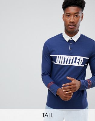 Burton Menswear – Big & Tall – Blå rugbyskjorta