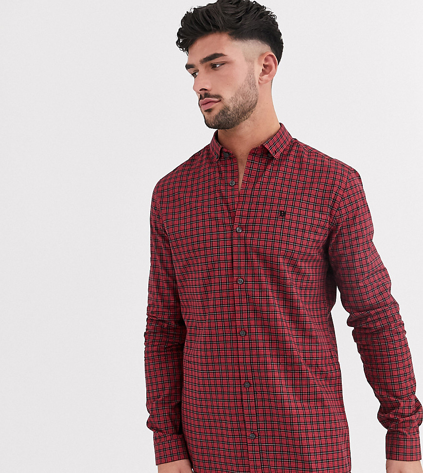 Burton Menswear Big & Tall - Camicia rossa a quadri-Rosso