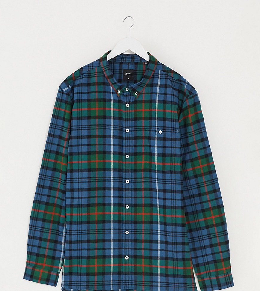 Burton Menswear Big & Tall - Camicia scozzese verde