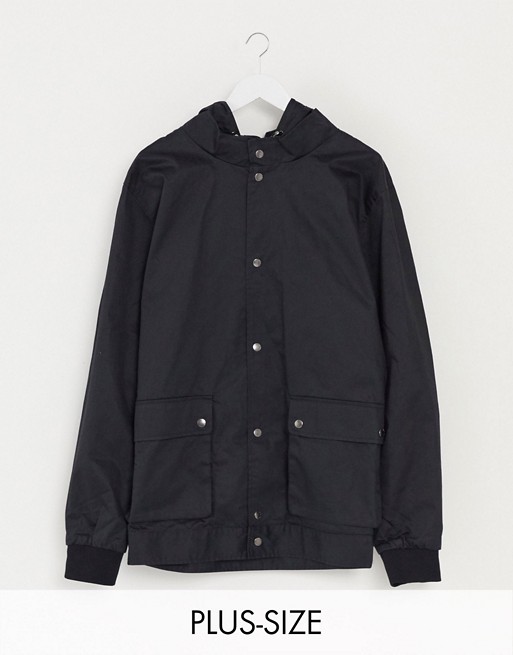 Burton Menswear Big & Tall hooded jacket in black