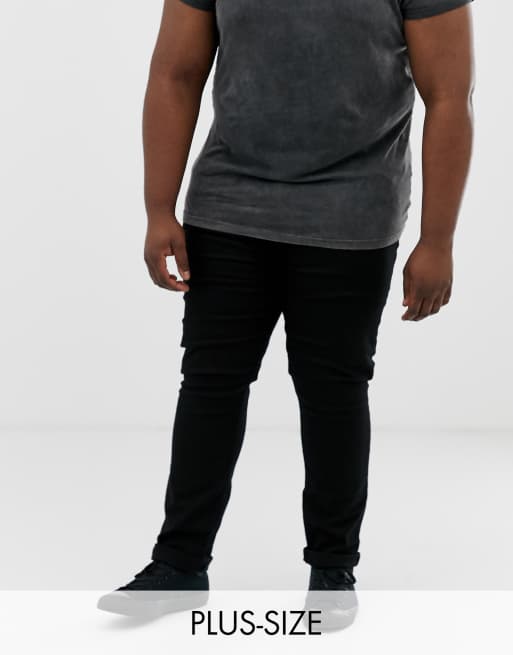 Burton Menswear - Big & Tall - Jeans met smaltoelopende pijpen in zwart