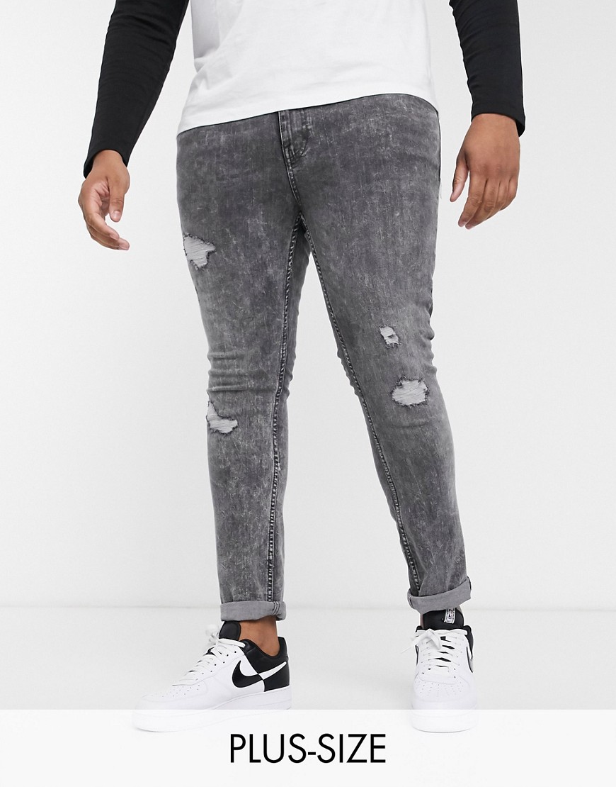 Burton Menswear Big & Tall - Jeans skinny grigio chiaro