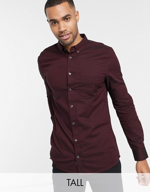 Burton Menswear Big & Tall shirt in burgundy
